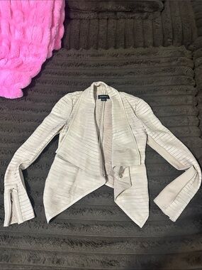 Size 0 Marciano Lambskin drape front jacket